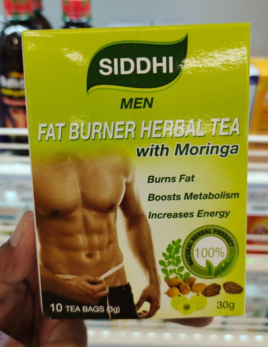 Men Fat Burner Herebal Tea With Moringa Boosts Metabolism Weight Loss Slim Body