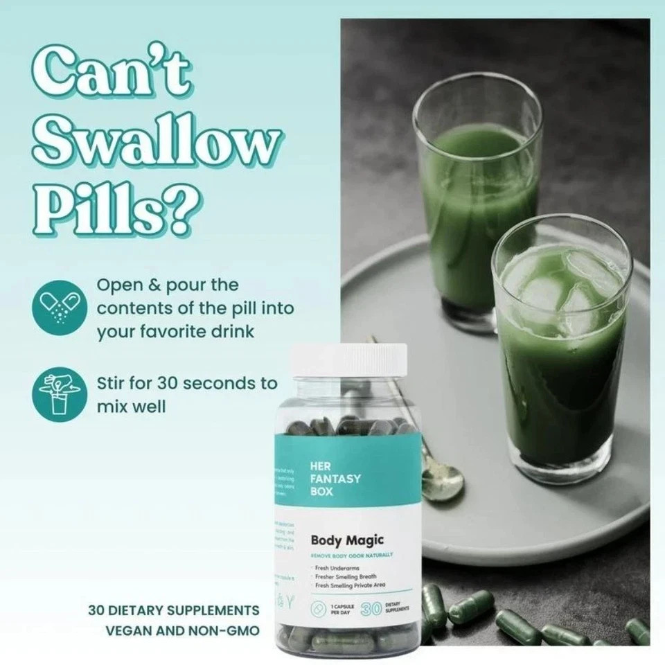 Body Magic Chlorophyll tablets for Body Odor Control, Detox & Healthy Skin Su…