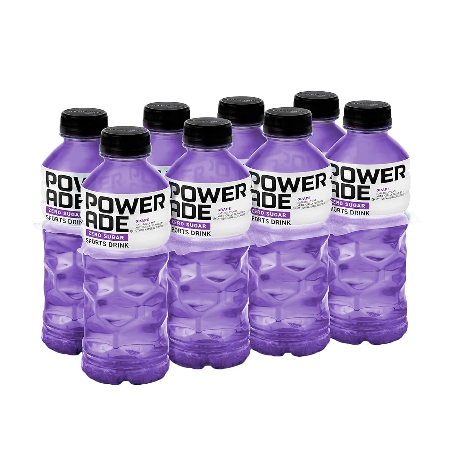 POWERADE Electrolyte Enhanced Zero Sugar Grape Sports Drink, 20 Ounce (Pack of 8