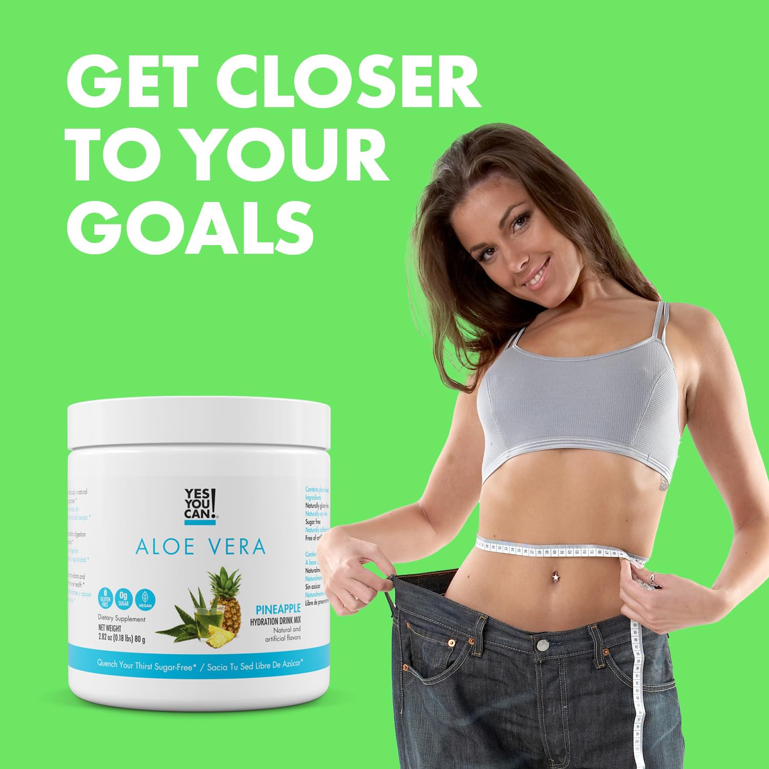 Yes You Can! Aloe Vera Juice Drink Mix from Plant – Energy Drink Powder – Organi