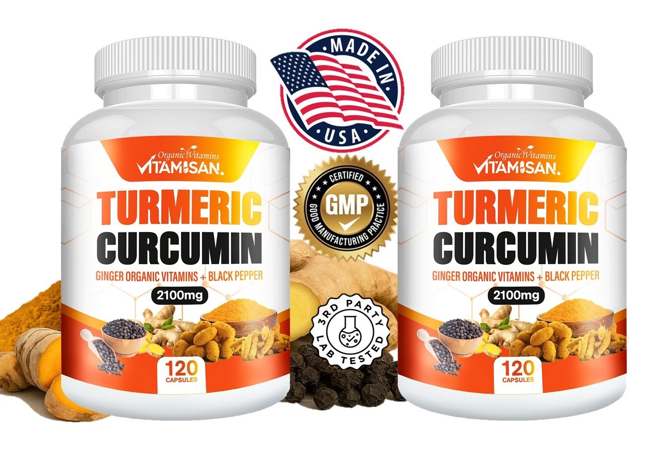 TURMERIC 95% CURCUMIN EXTRACT TUMERIC BLACK PEPPER ANTIOXIDANT BEST 240 caps