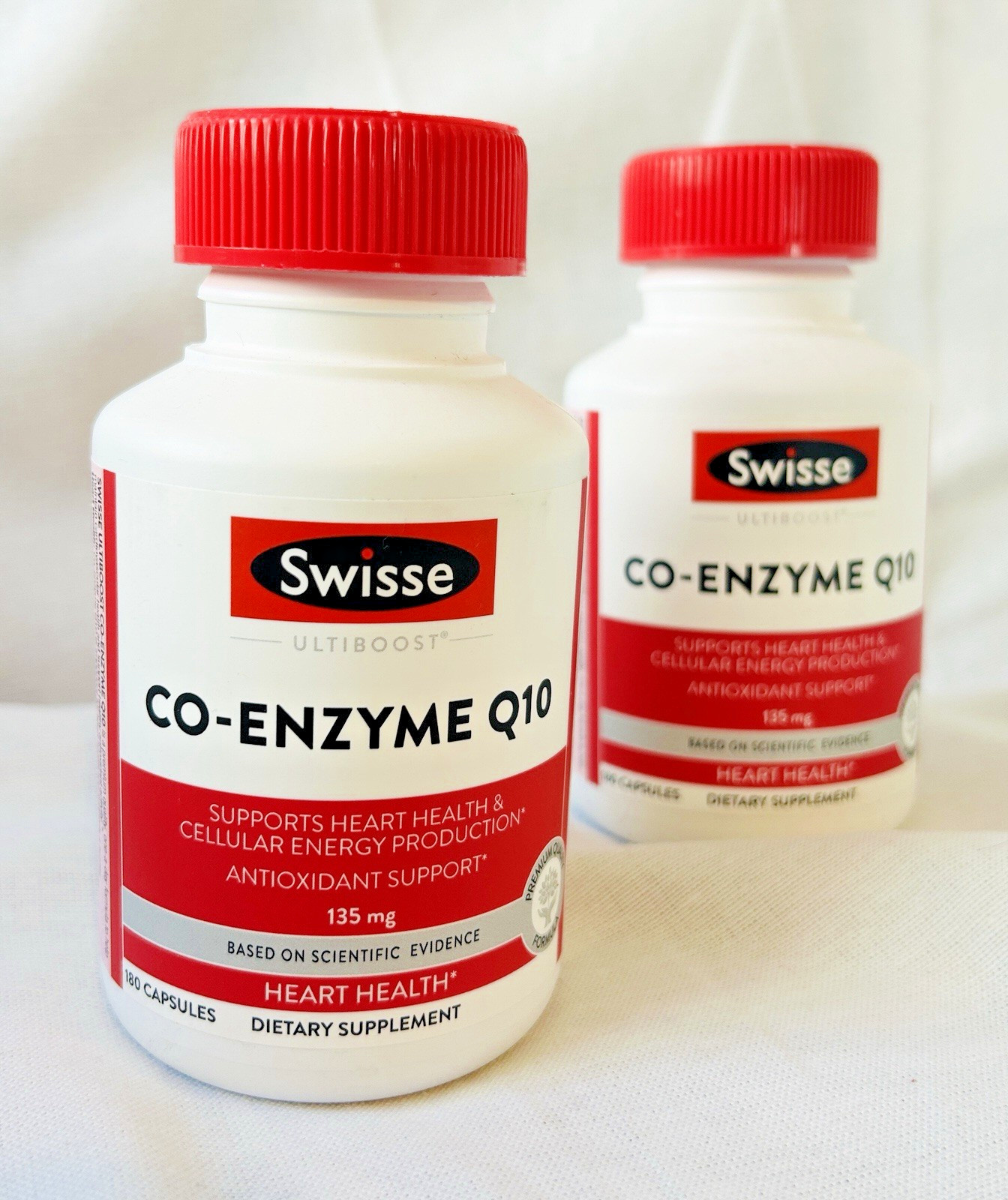 Lot 2 Swisse CoQ10 135mg 180 Caps Heart Health Antioxidant Supplement Exp 7/26