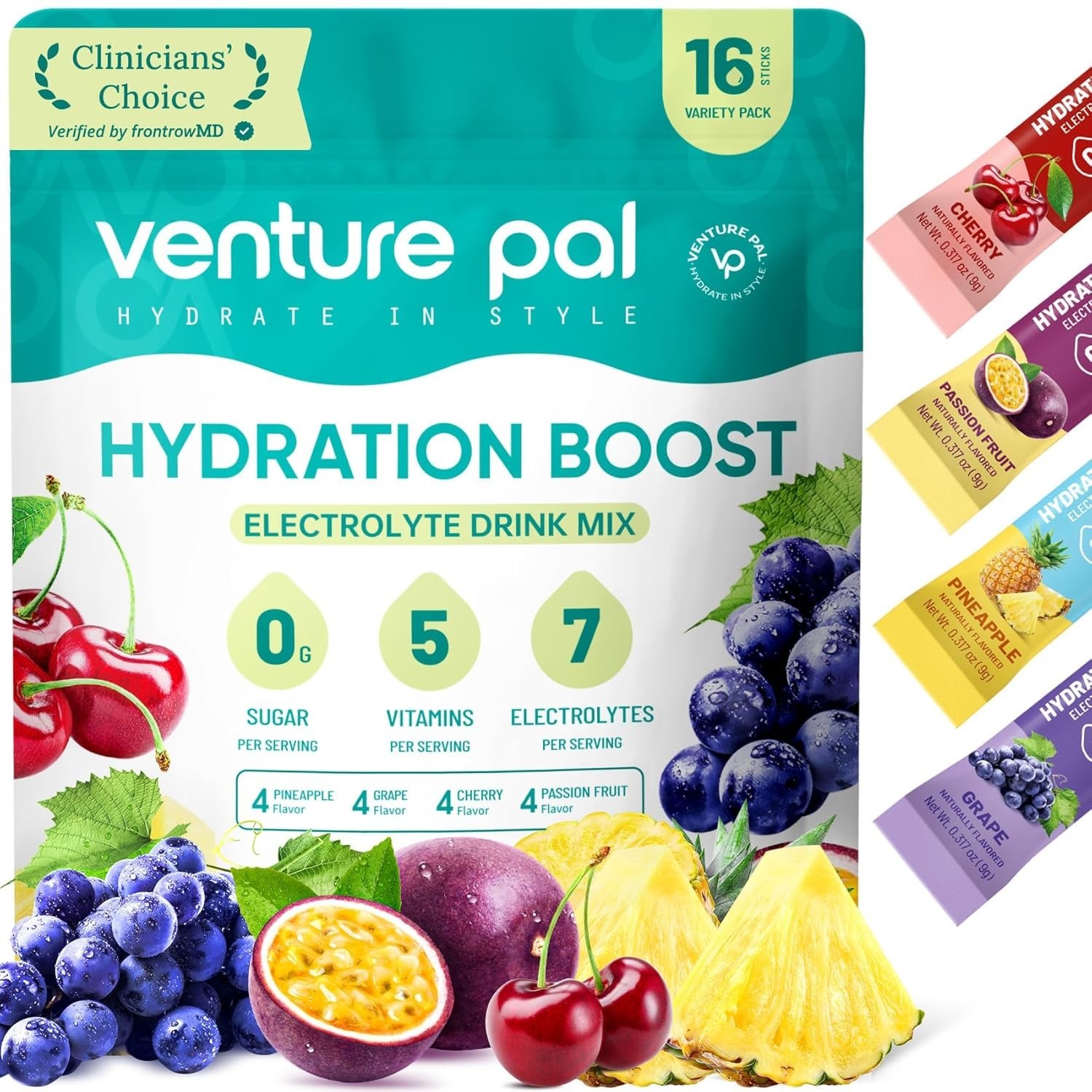 Venture Pal Sugar Free Electrolyte Powder Packets – Liquid Daily IV Drink Mix