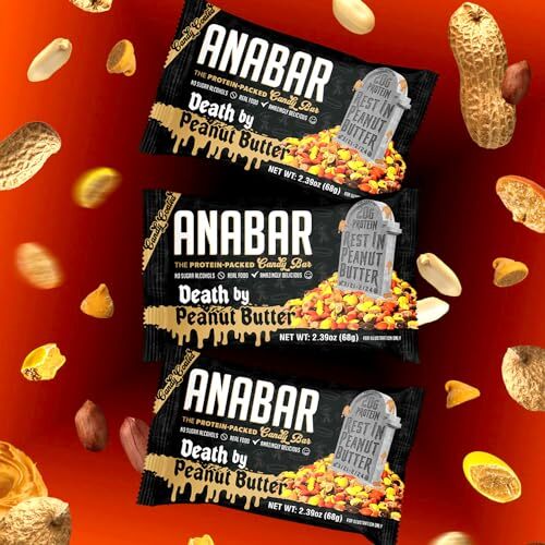 Anabar Protein Bar, 20 Grams of Protein, 12 Bars, Death by Peanut Butter