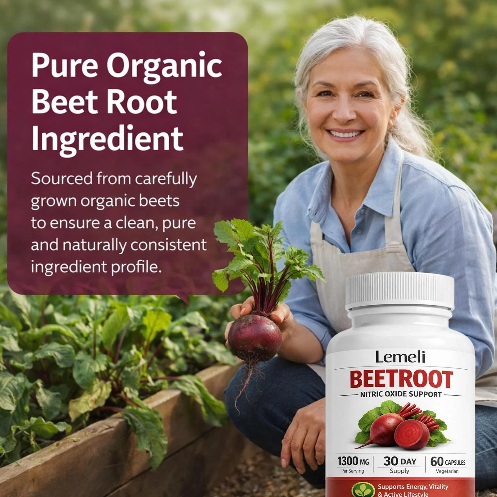 “””Lemeli Beetroot – 1300 mg, Lemeli Beetroot Dietary Vitamin Supplement, 2-Pack