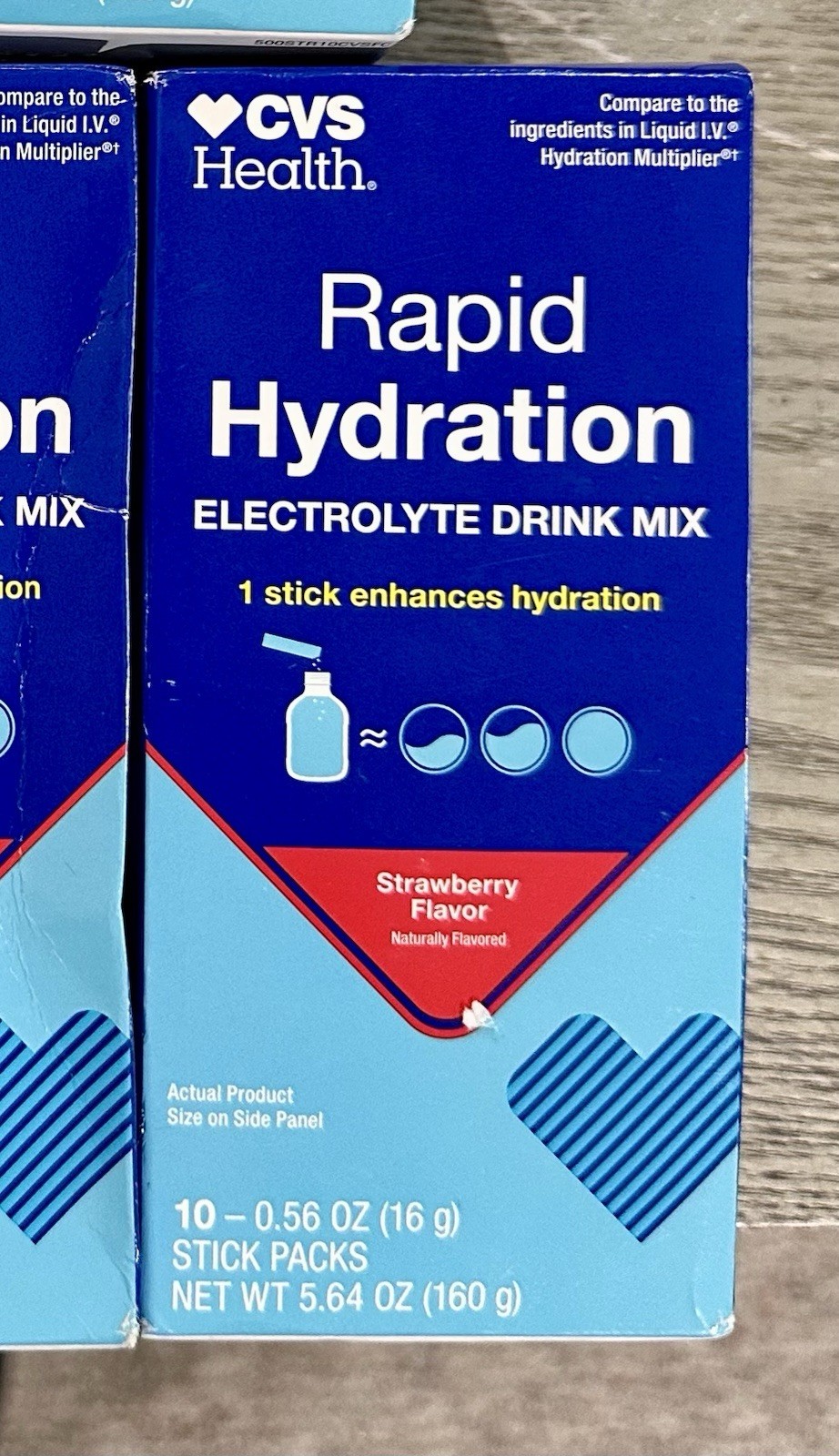 5 BOXES CVS Rapid Hydration Electrolyte Drink Mix 10 Stick Pack NEW! 5.64 Oz