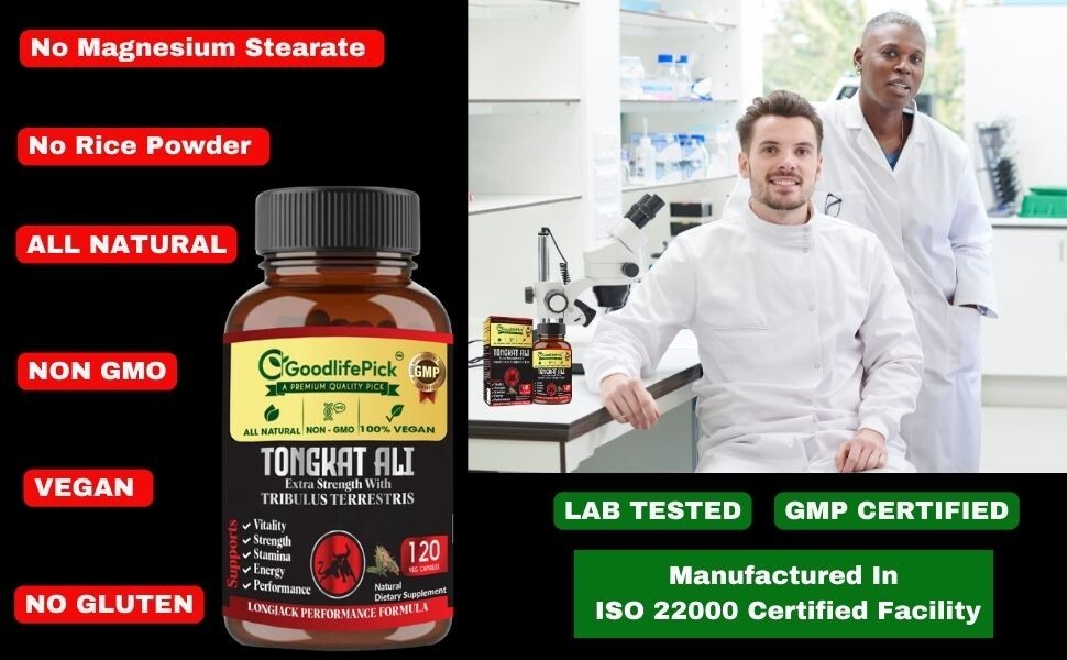 LONGJACK TONGKAT AL1 ROOT EXTRACT WITH TRIBULUS TERRESTRIS- MAXIMUM BENEFITS-120