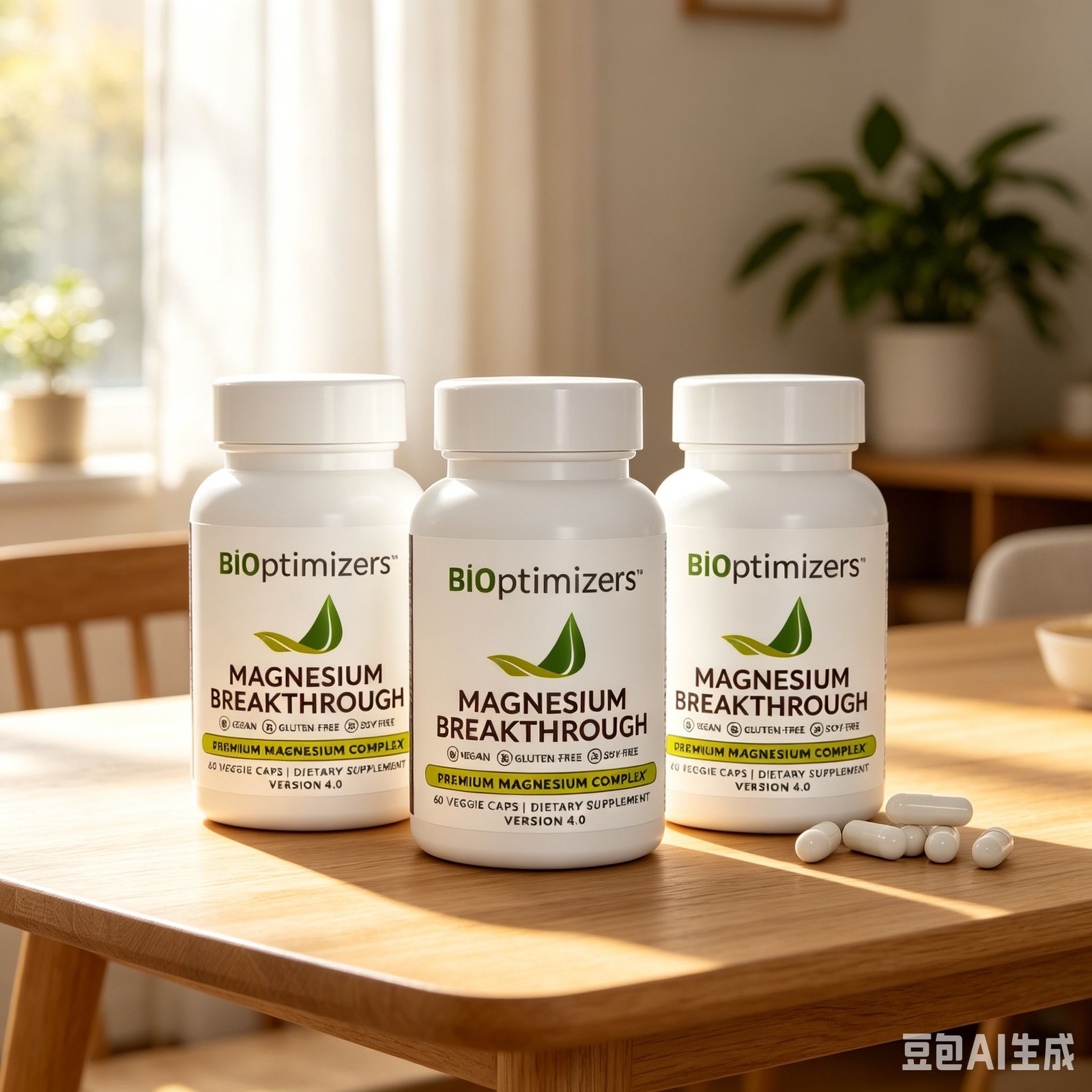 Set 3 BiOptimizers 60 Breakthrough Magnesium Capsules 7 Forms High Absorption
