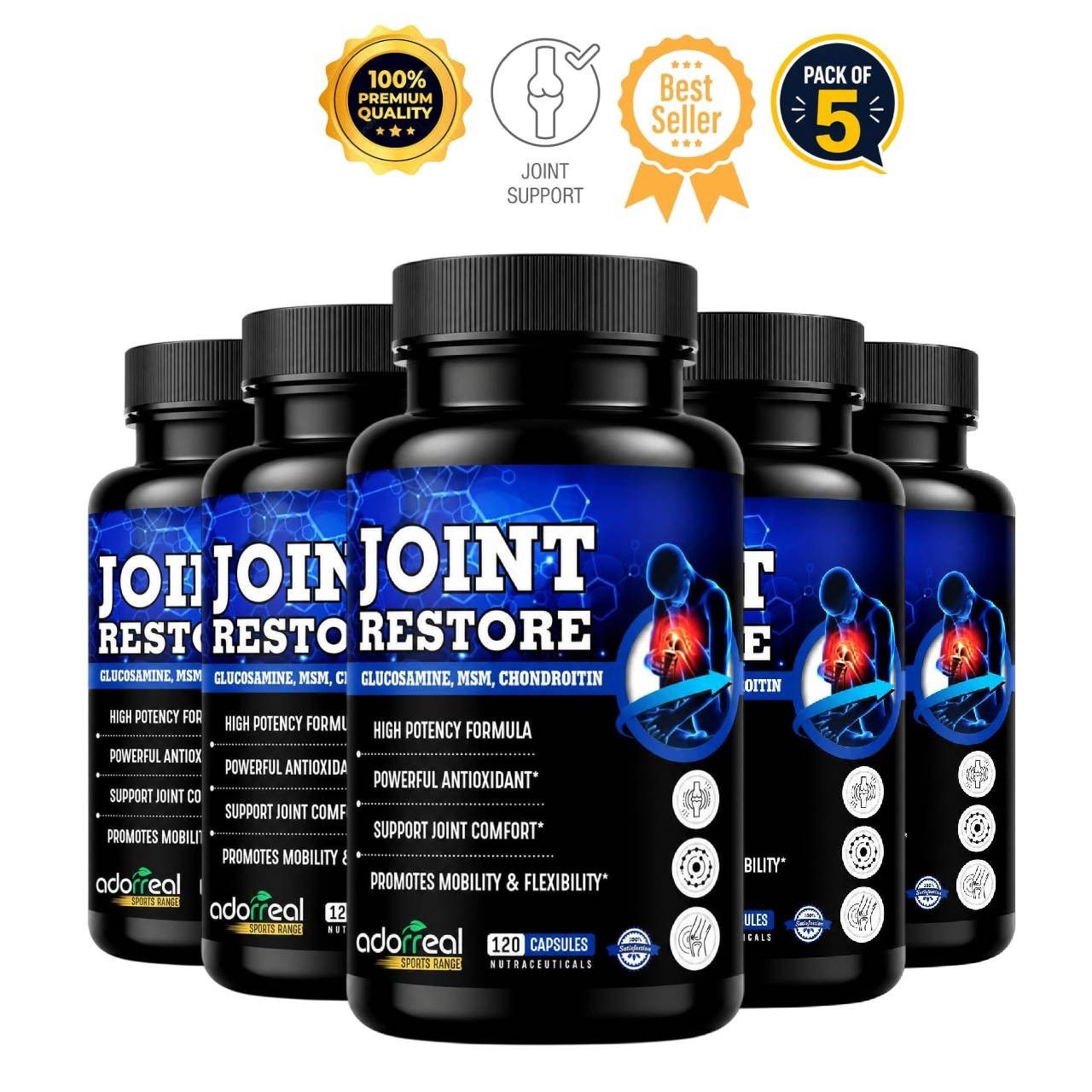 5 Pack A.dorreal Joint Restore 120 Capsules