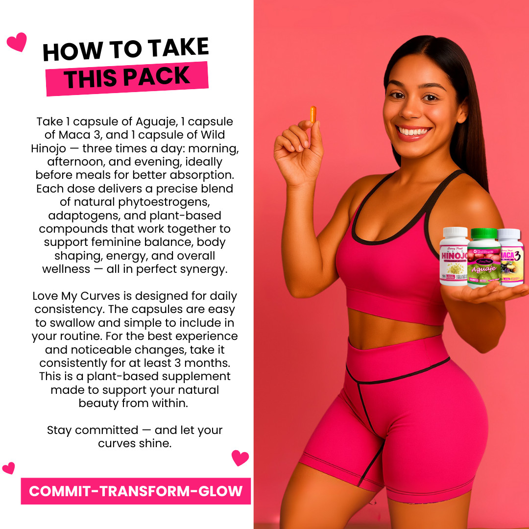 BIGGER BUTT, BREAST & WIDER HIPS : Aguaje Curvy Fruit + Maca Root + Fennel Pills