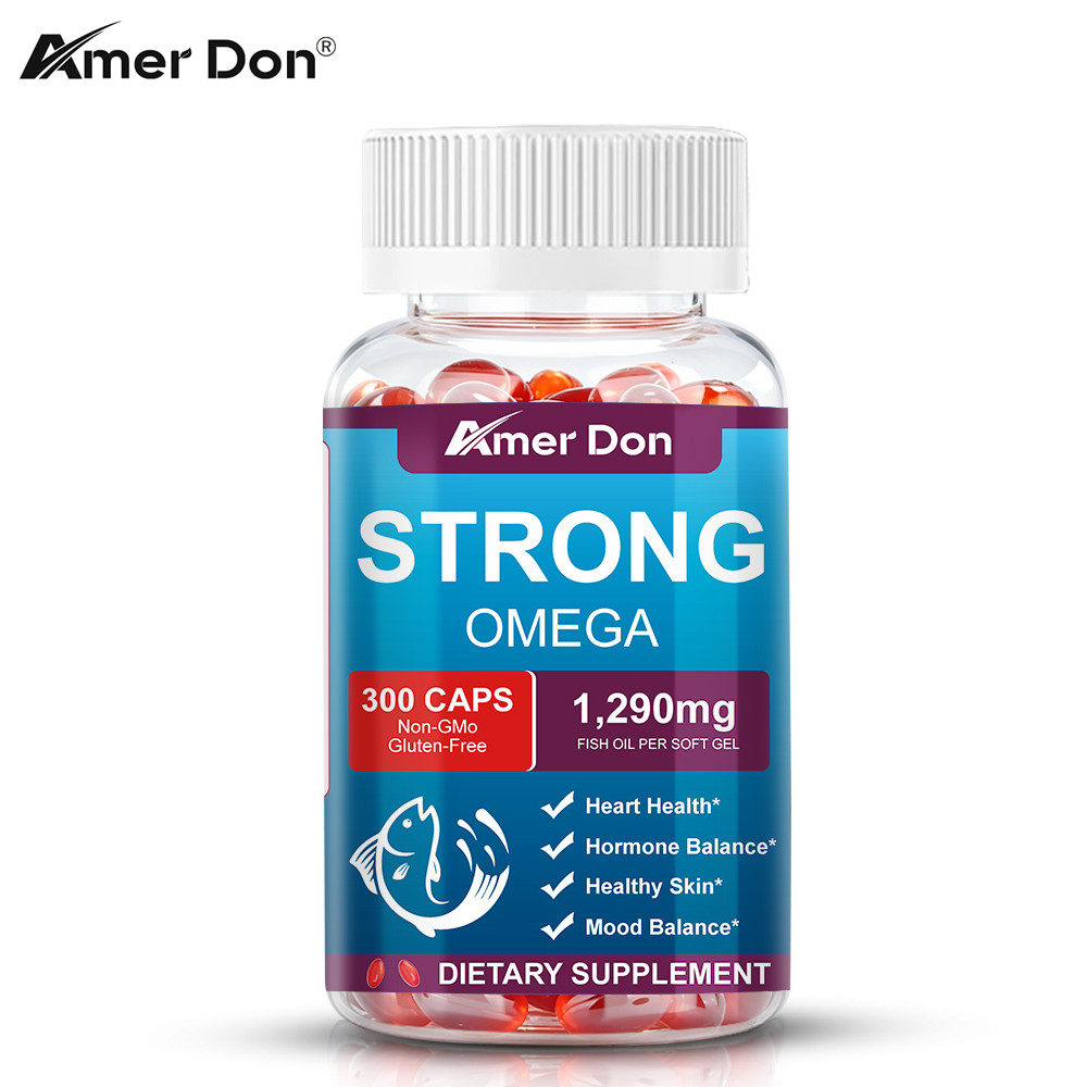 Triple Strength Omega 3 Fish Oil Burpless Supplement EPA DHA Fatty Acids 300 ct