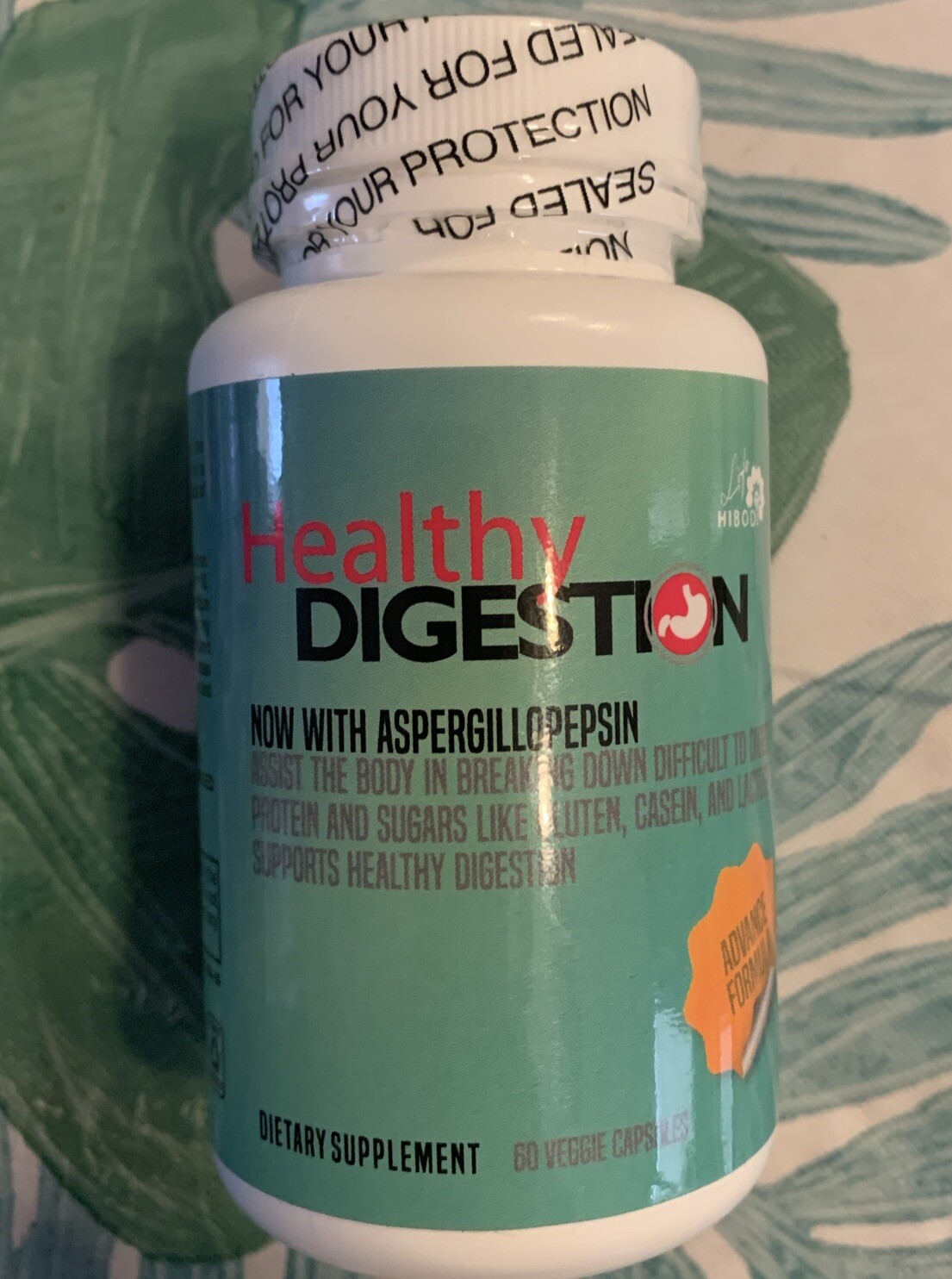 HIBODY Healthy Digestion Vegetable Capsules .Dietary Suplement, 60 Capsules.