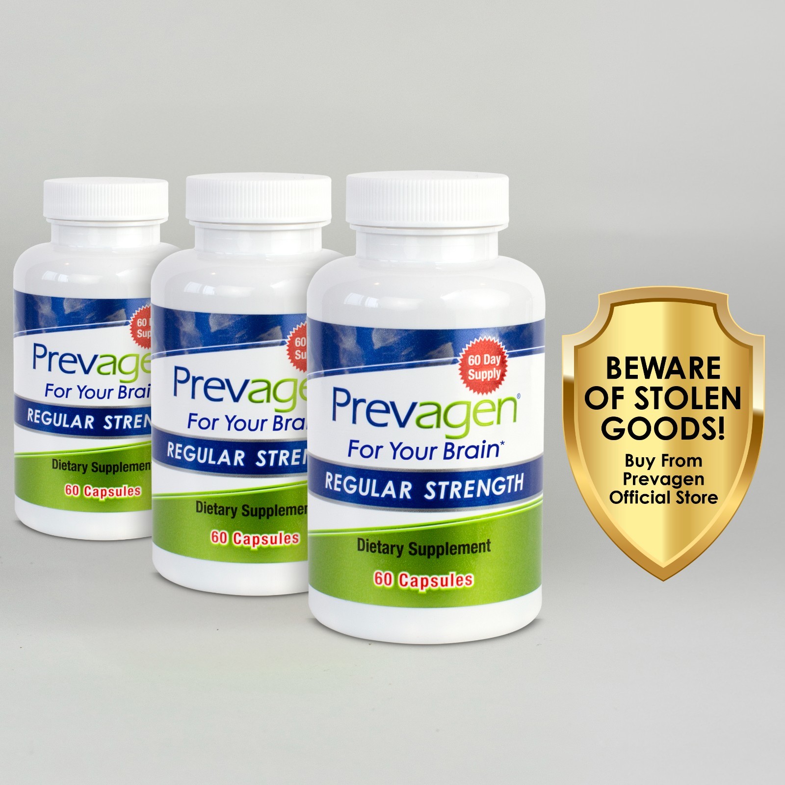 Prevagen Regular Strength 10mg Capsules – 60 Count – 3 Pack (180-Day Supply)