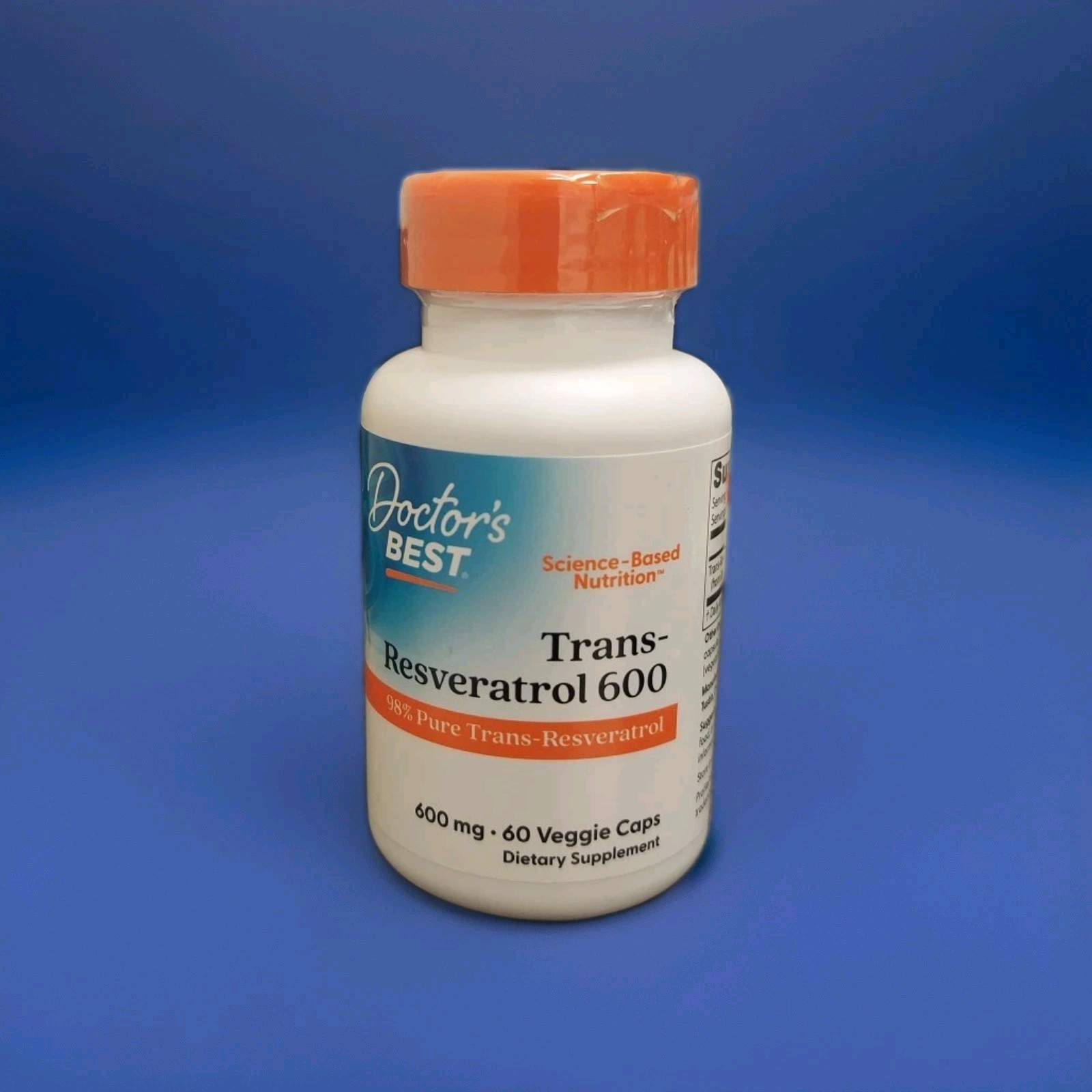 Doctor s Best Trans-Resveratrol 600 mg 60 Veggie Caps Gluten-Free, Soy-Free,6/27