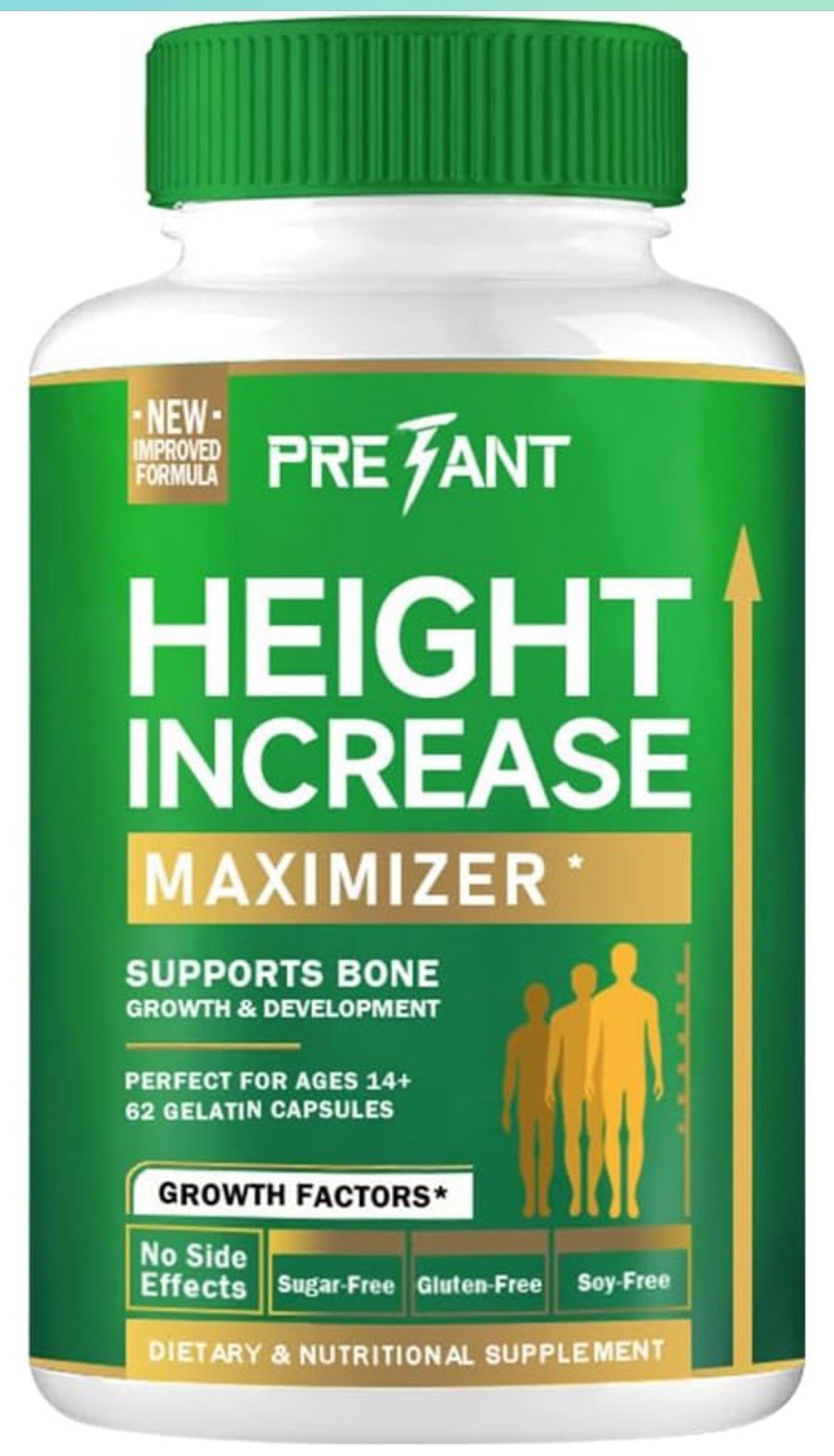 PRETANT Height Increase Maximizer Supports Bone Growth Development 62 Capsules