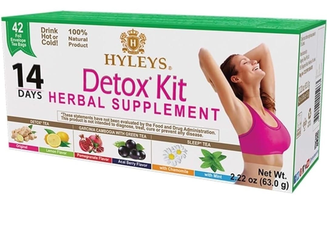 Hyleys 14-Day Detox Tea Kit 6 Flavors, 42 Tea Bags