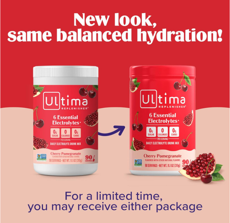 Ultima Replenisher Electrolyte Powder, Cherry Pomegranate, 90 Servings