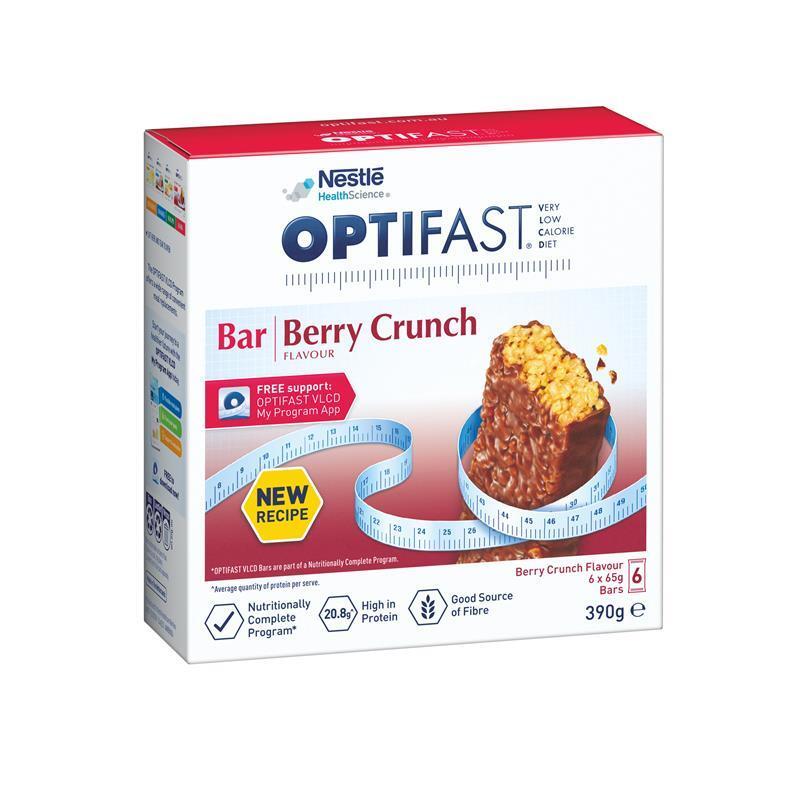 Optifast VLCD Bars Berry Crunch 6 X 65g NEW