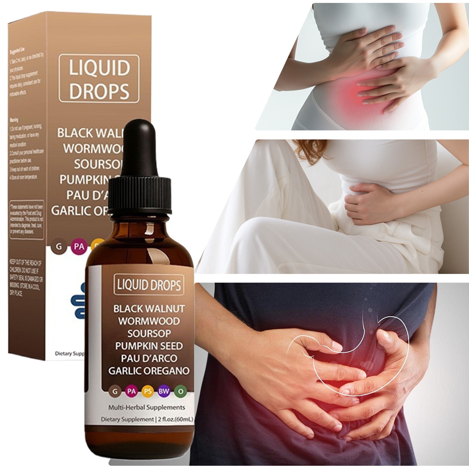 Black Walnut Wormwood Gut Cleans Digestive Health Supplement Drops 60ML