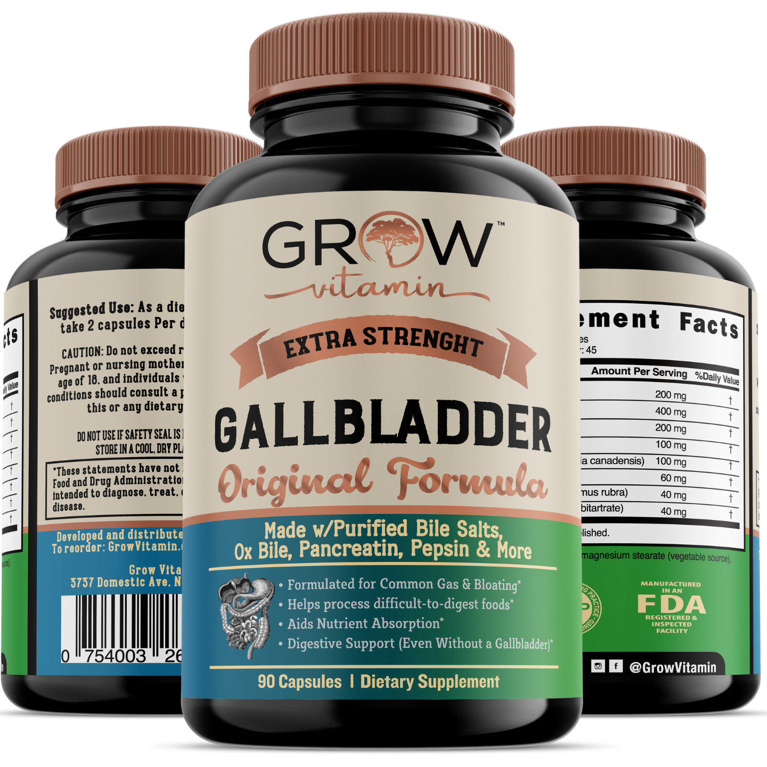 Digestive Enzymes / Reduce Bloating Indigestion & Abdominal Swelling -90 CAPSULE