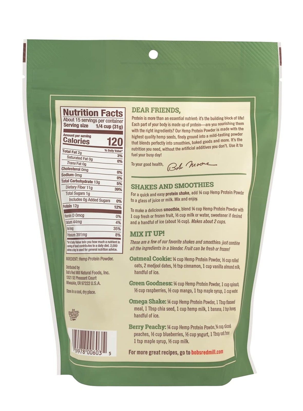 Bob’S Red Mill Bobs Red Mill Hemp Protein Powder 16Oz Pack Of 4 – Non Gmo Vegan