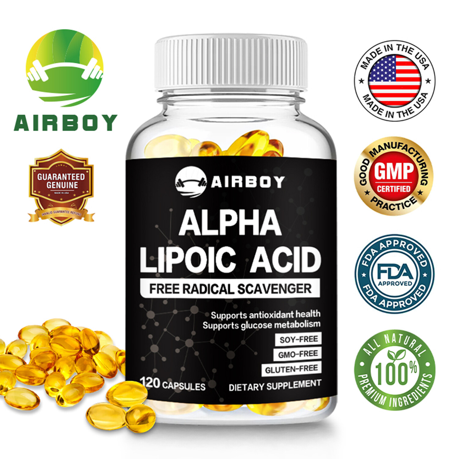 Alpha Lipoic Acid 600mg – Metabolism Booster, Blood Sugar Balance, Skin Health