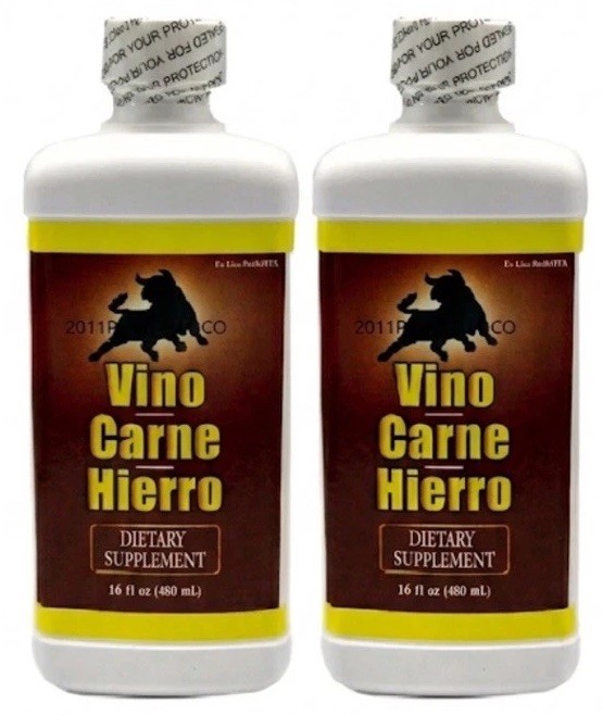 VINO CARNE HIERRO IRON DIETARY SUPPLEMENT – Suplemento Nutricional Pack Of 2