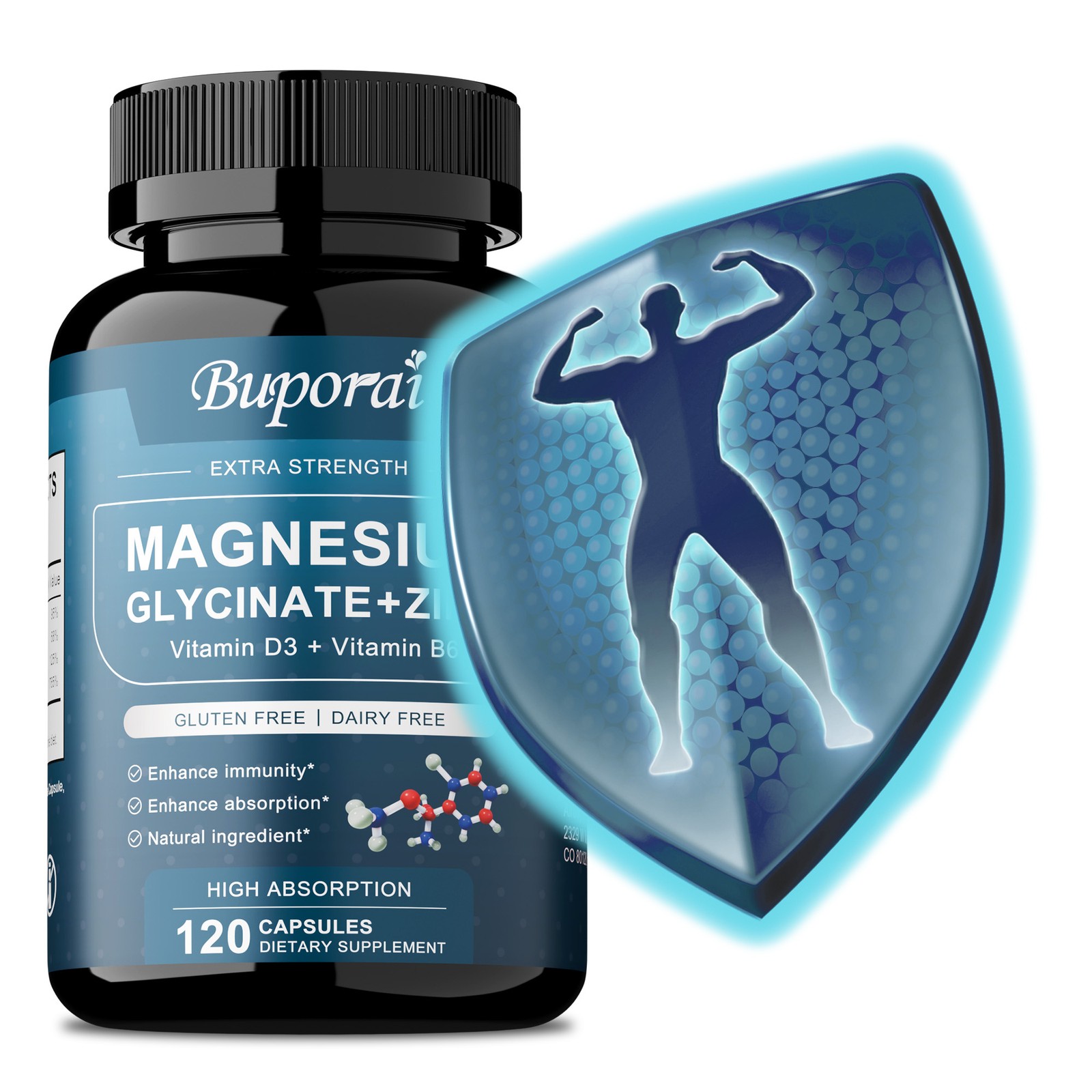Magnesium Glycine +Zinc 240pcs-Brain and Joint Health,Enhance Cognitive Function