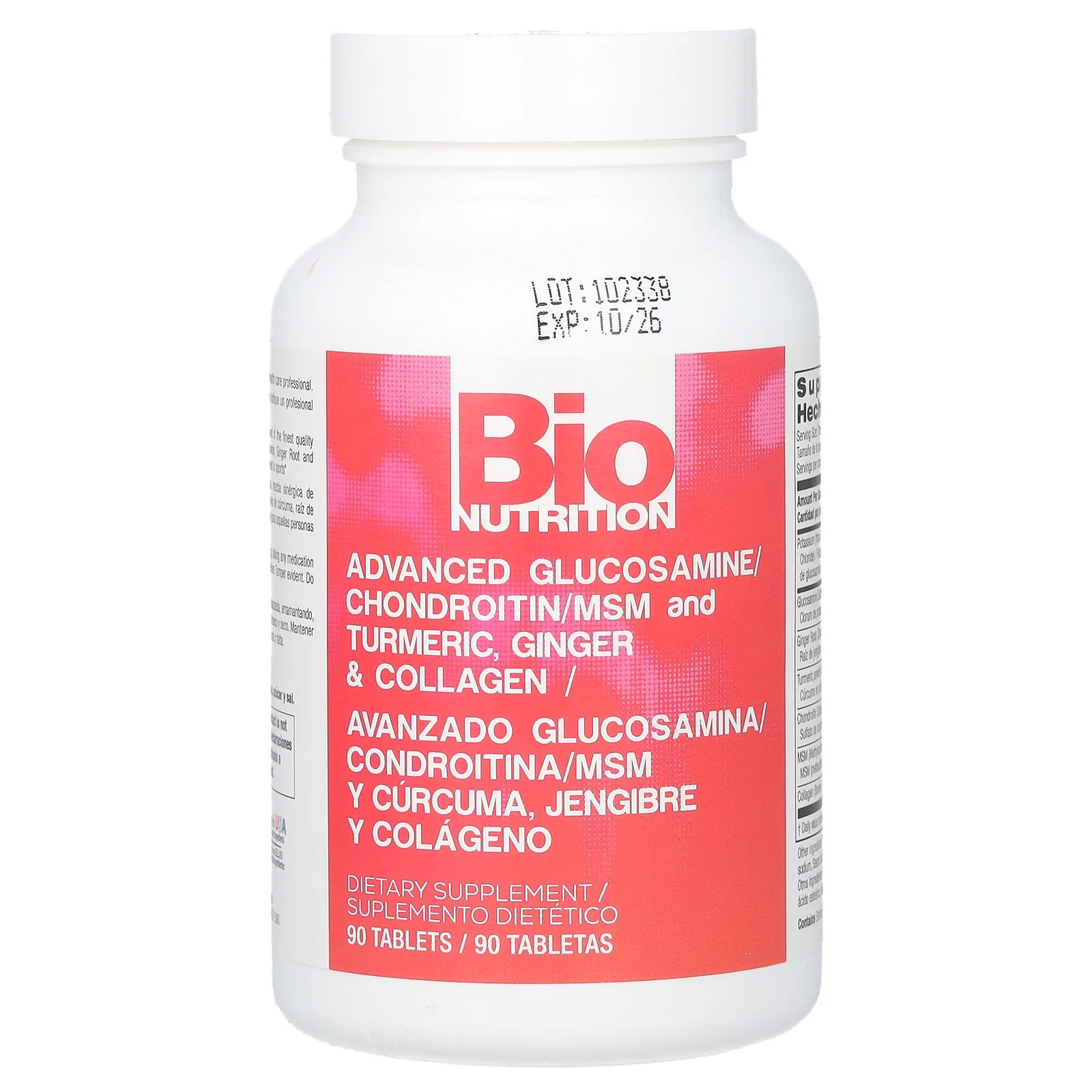 2 X Bio Nutrition, Advanced Glucosamine/Chondroitin/MSM and Turmeric, Ginger &