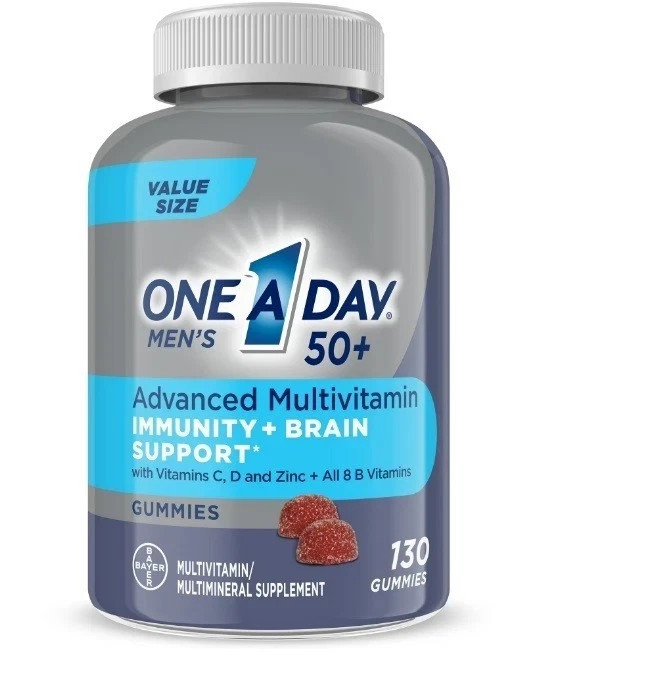 One A Day Men’s 50+ Gummies with Brain Support and Immunity Support 130 Count