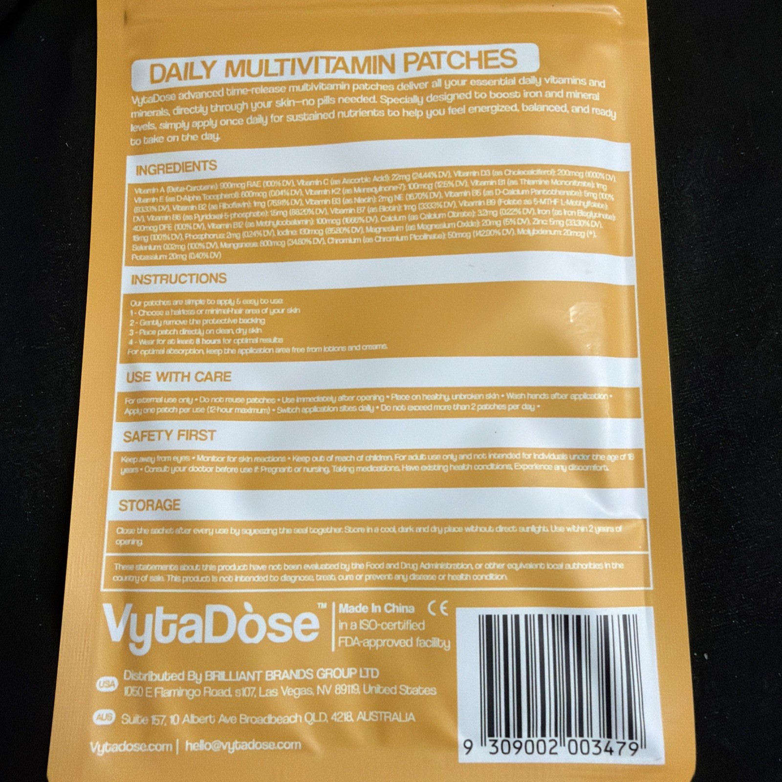VytaDose Multi Multivitamin Patch Supplement Wearable Transdermal Month Supply
