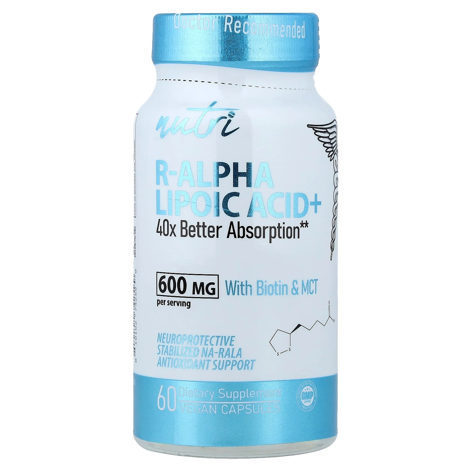 2 X Nutri, R-Alpha Lipoic Acid+ With Biotin & MCT, 60 Vegan Capsules