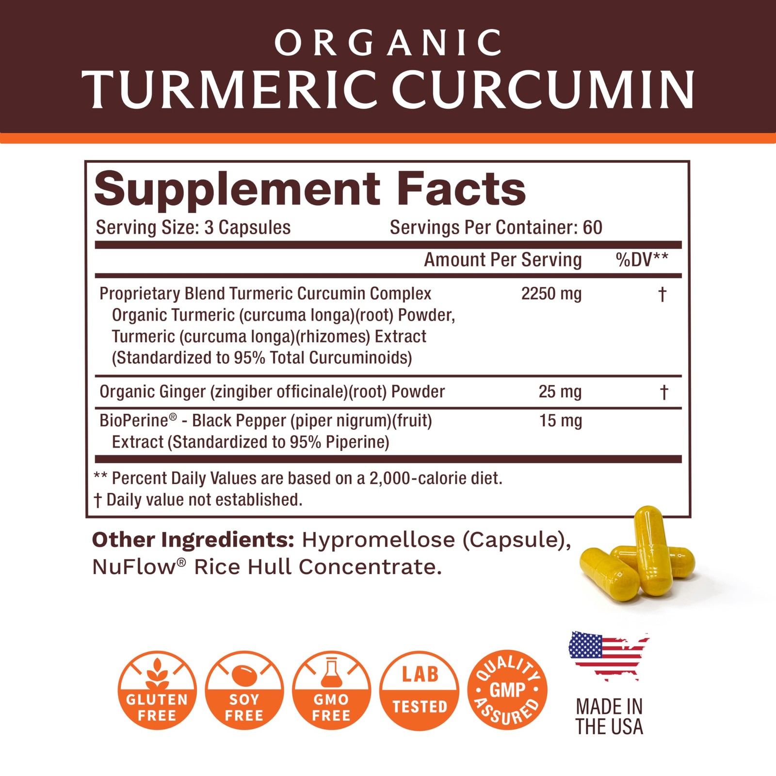 Life’s Fortune Organic Turmeric Curcumin with Black Pepper and Ginger, Enhanc…