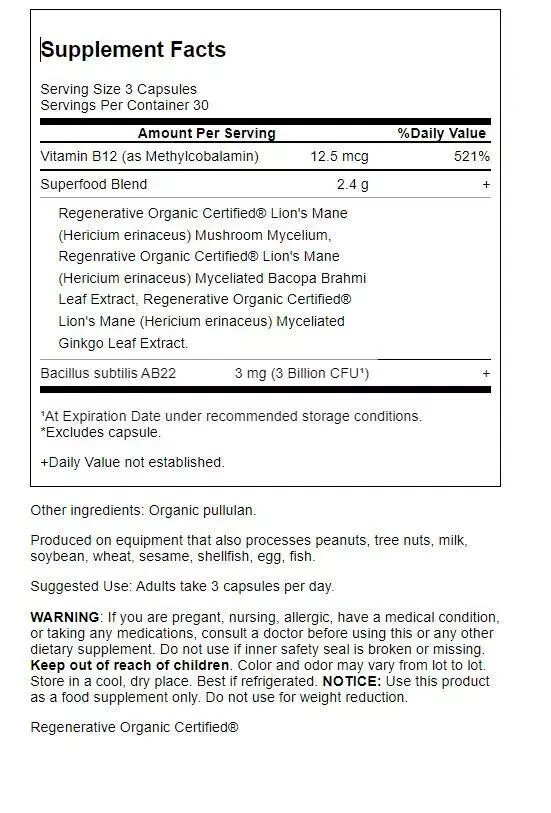 Ancient Nutrition Focused Brain 90 Caps