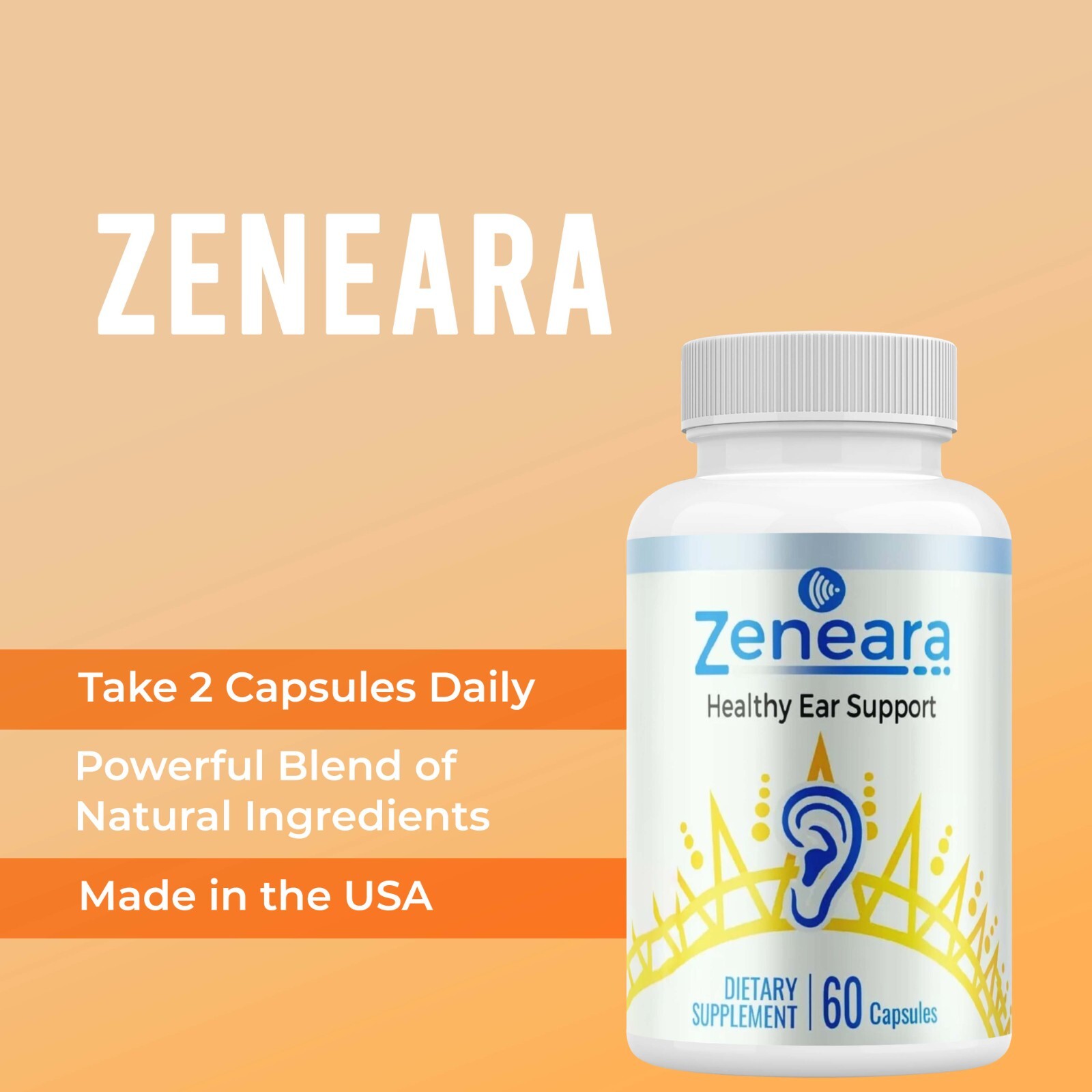 (5 Pack) Zeneara, Healthy Ear Support for Ear Ringing & Tinnitus