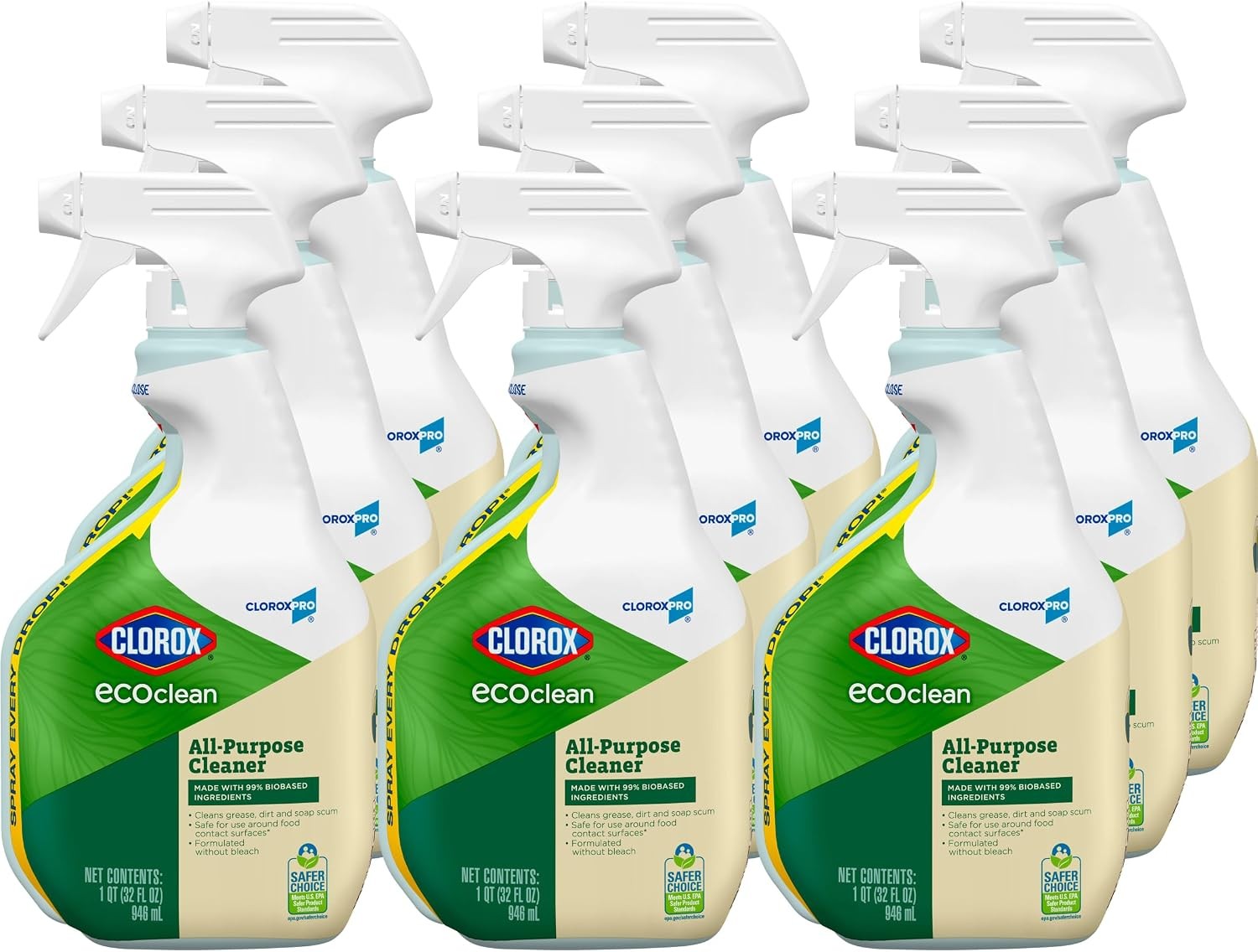 CloroxPro Clorox EcoClean All-Purpose Cleaner Spray Bottle, 32 Fluid Ounces, P