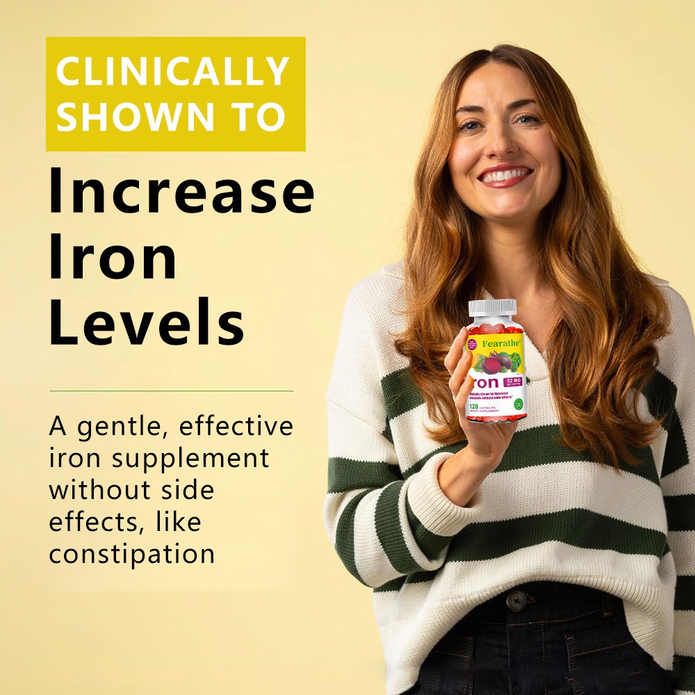 52mg Gentle Iron Bisglycinate Capsules Non-Constipating Iron Support 120Pcs