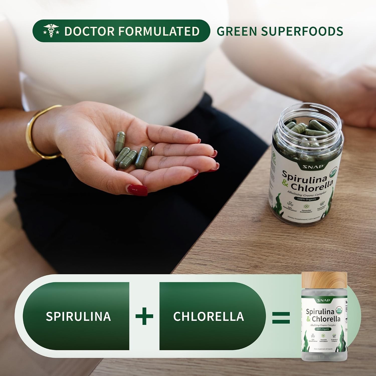 Snap Protein Rich Blue Green Algae Superfood Supplement for Energy and Immune