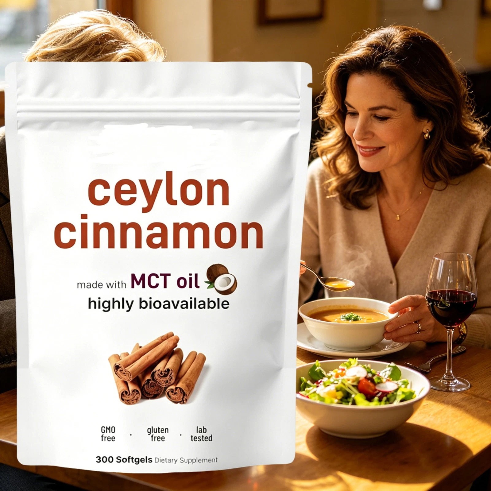 3x Ceylon Cinnamon 7,200Mg Equivalent 300 Softgels with MCT Oil |Highly Bioavail