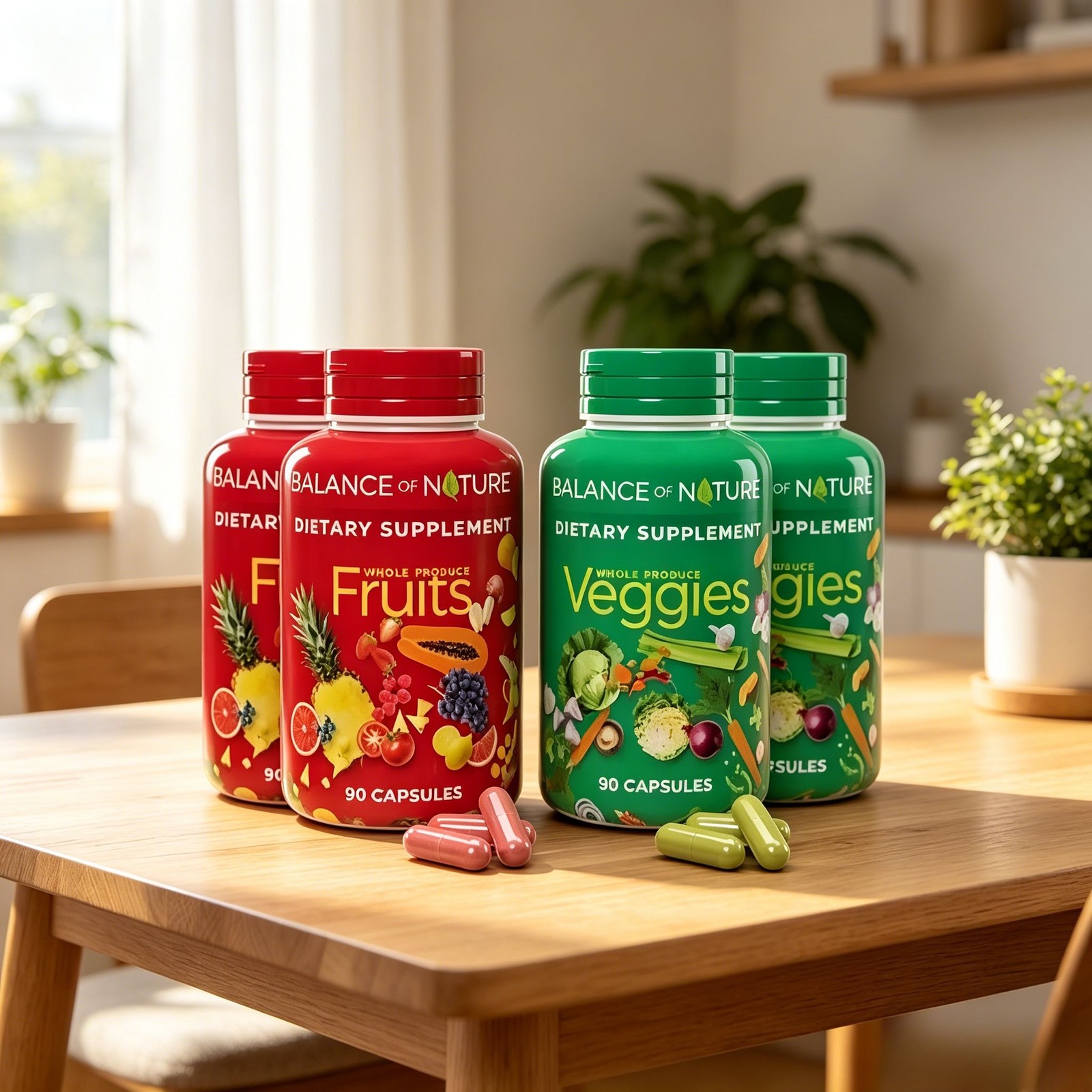 Packs 4 Fruits and Veggies Supplements Veggies Fruit and 180 180 Capsules 02/27