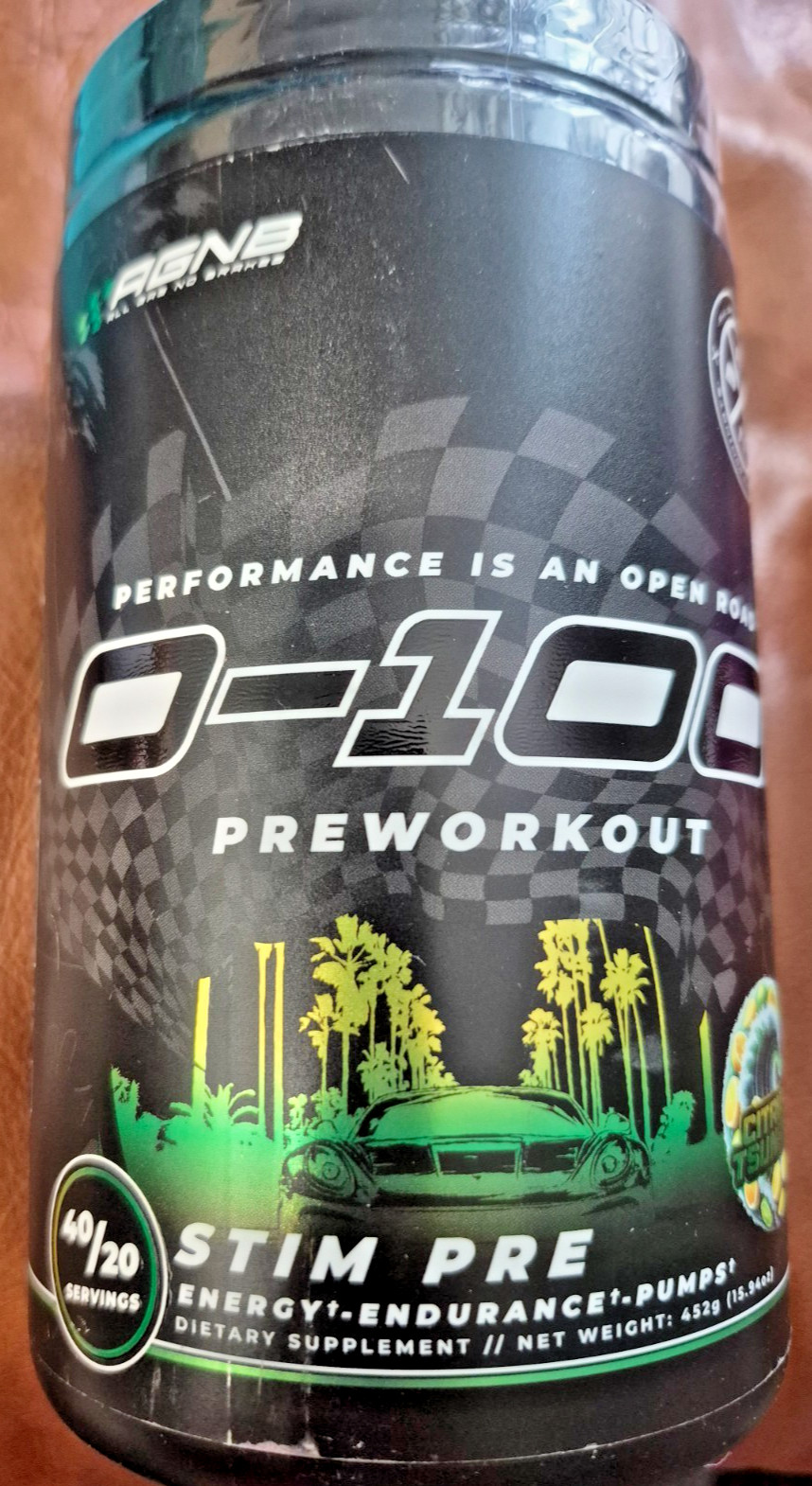 AGNB 0-100 Pre Workout Powder | 10g L-Citrulline, 450mg Caffeine Exp. 5/27