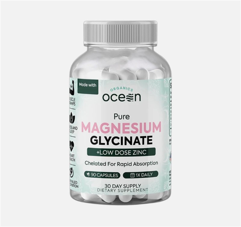 1-3PACKS Organics Ocean Pure Magnesium Glycinate Strength Chelated- 90 CT