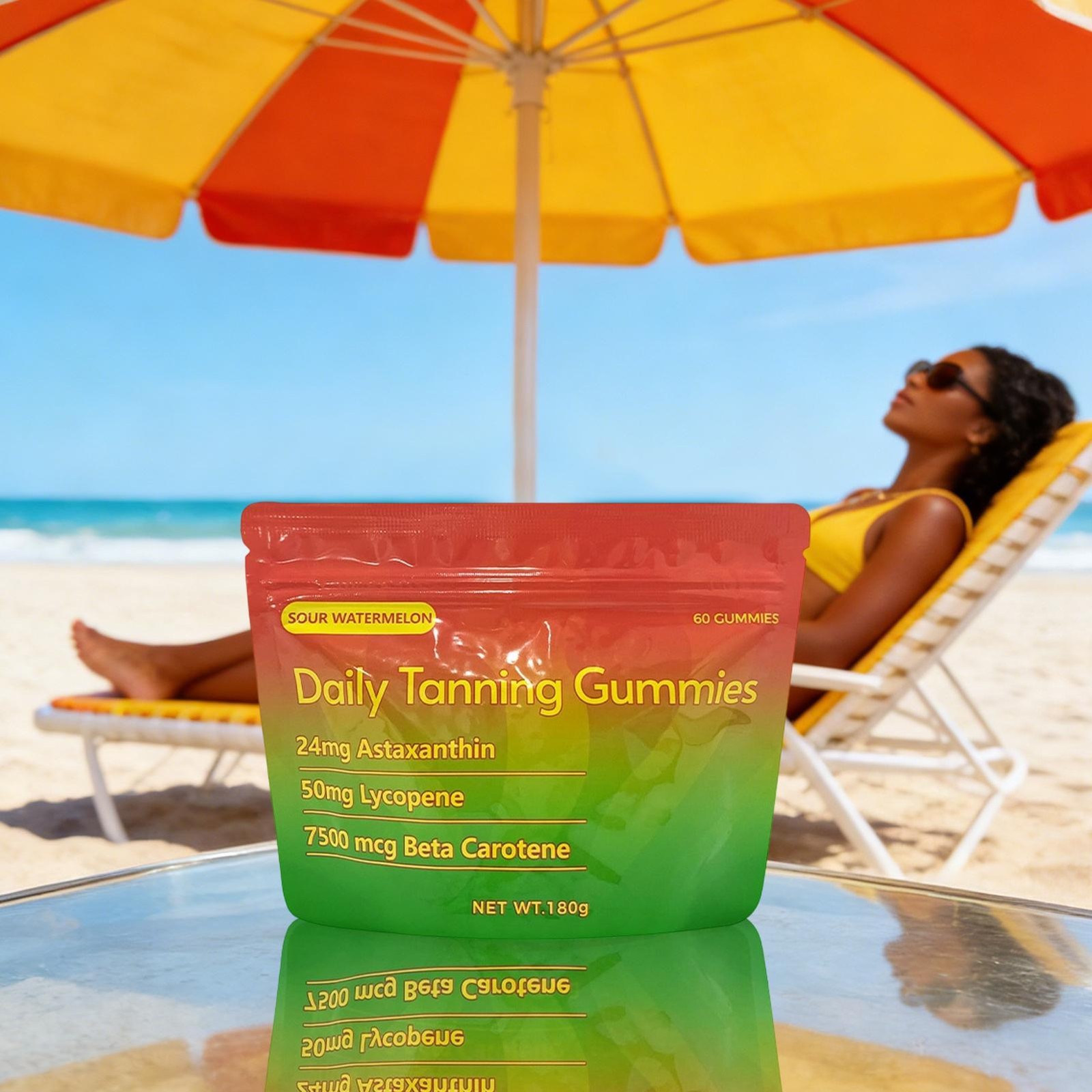 Quality Daily Tanning Gummies Supplement – 60 Gummies 30-Day Supply
