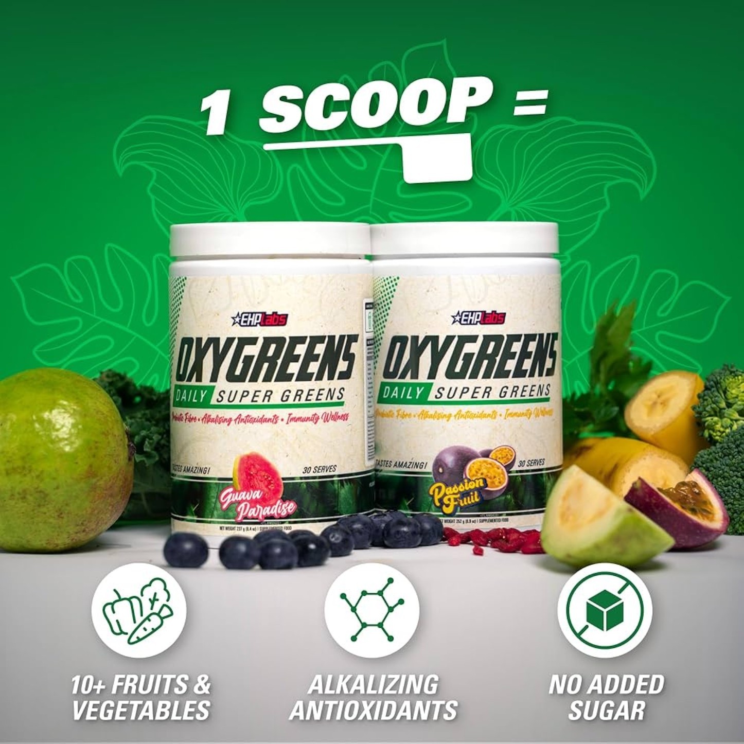 EHPlabs OXYGREENS powder 9oz ( 30 Servings ) Natural Pineapple Fla BEST BY 08/26