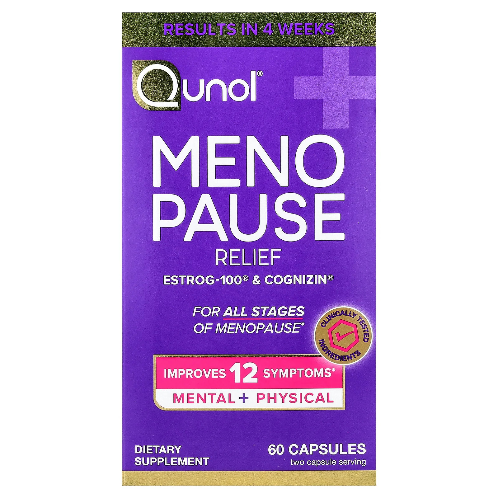 2 X Qunol, MenoPause Relief, 60 Capsules