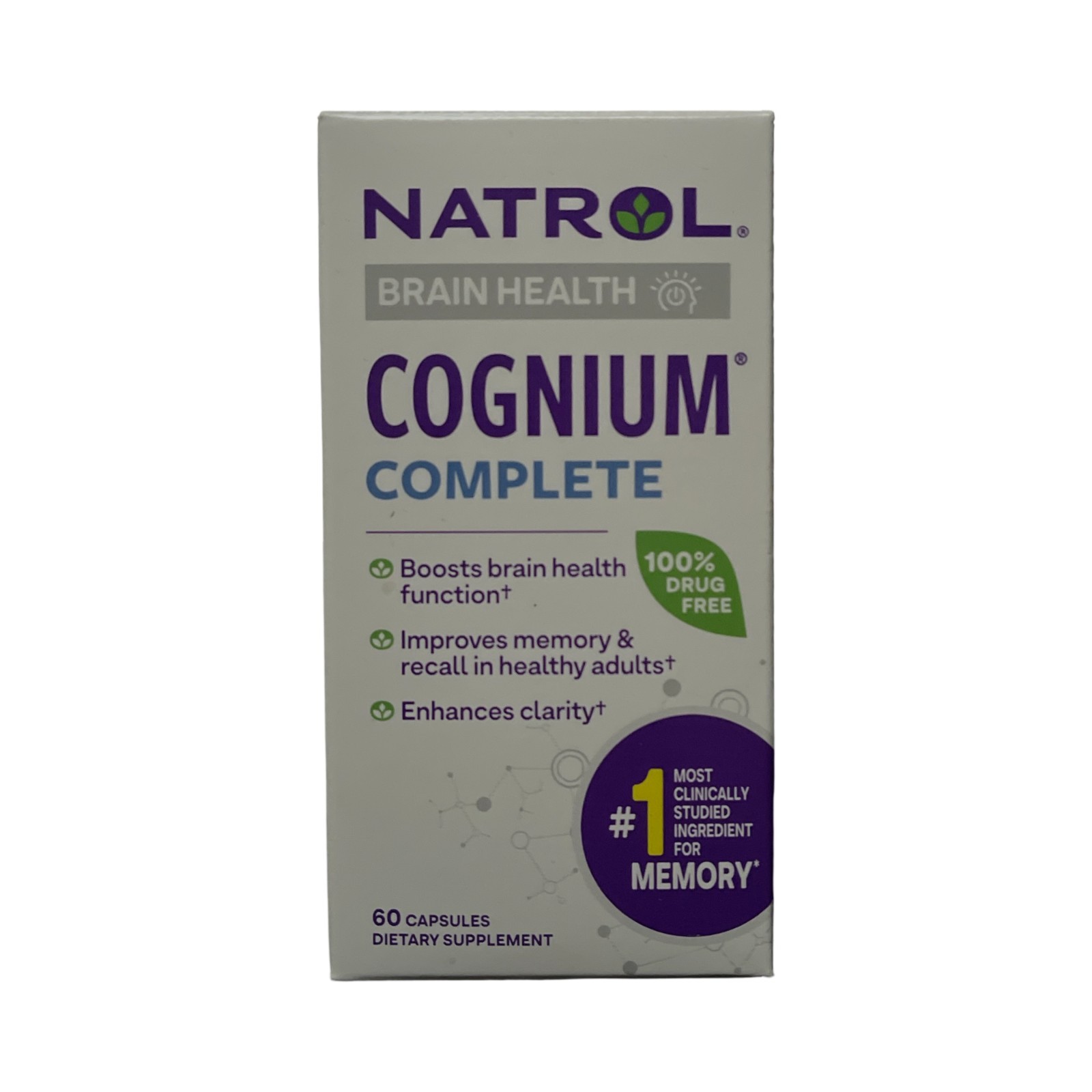 Natrol Cognium Complete Brain Health Supplements for Adults, 60ct, Exp: 9/26