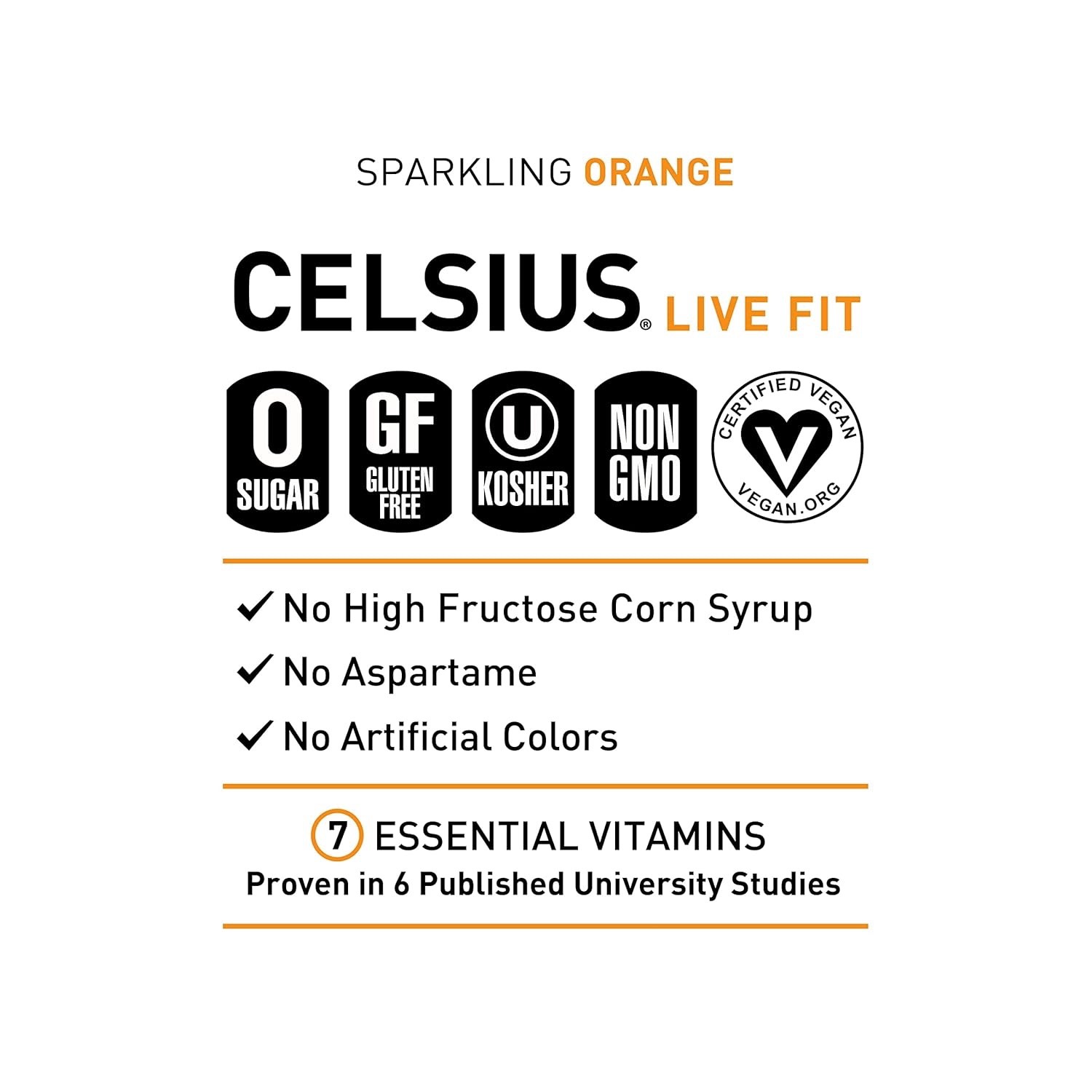 celsius sparkling orange functional essential energy drink 12 fl oz (pack of 12)