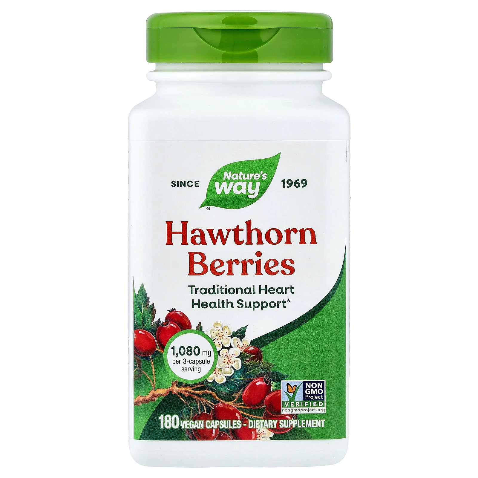 2 X Nature’s Way, Hawthorn Berries, 180 Vegan Capsules (360 mg per Capsule)