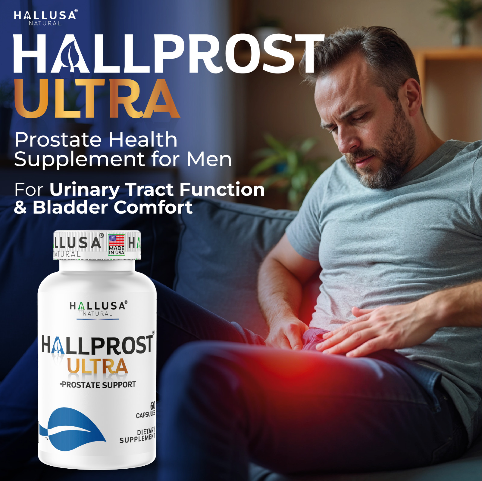 HALLPROST ULTRA 120 Caps + Free HALLVIGOR 60 Caps | Prostate Health Complex