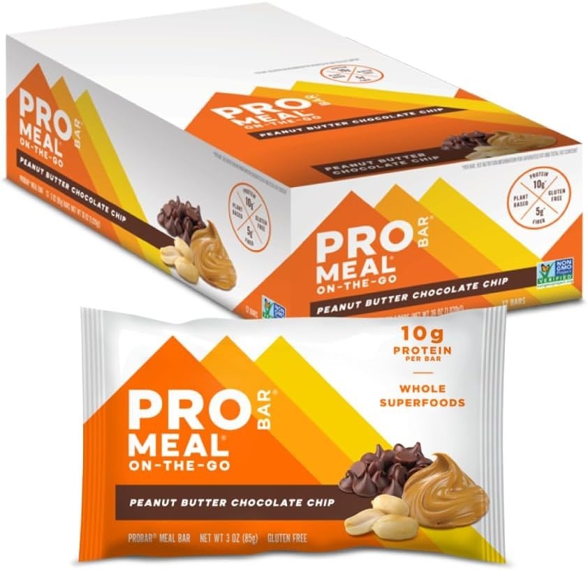 MEAL Bar, Peanut Butter Chocolate Chip, Non-GMO, Gluten-Free, Healthy, Plant-…